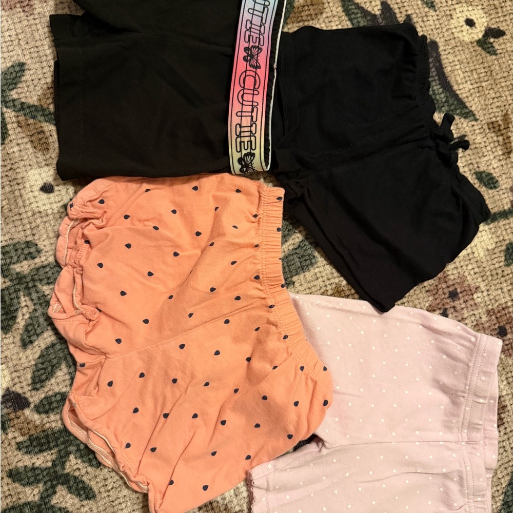 Girls' Cotton Shorts Set of 4 Pack